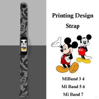 ▣✙ Disney Mi ckey A mi ne silikonowy pasek sportowy dla Mi Band 7 6 5 4 3 Blet wzór Xiao Mi Mi zegarek bransoletka inteligentny trening Wrist Man