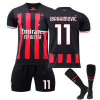 หมายเลข11 Zlatan Ibrahimovino. 9 Olivier Giroud A.C.S Milans Football Jerseys สำหรับเด็กหญิงเด็กชายและผู้ชายผู้หญิง2223เสื้อเจอร์ซีย์ใหม่เบอร์17 Leonardo Bonucci No. 19 Theos Hernándezs ชุดอุปกรณ์ฟุตบอล0000