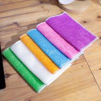 Dish Cloth Bamboo Fiber High Efficient Anti-grease Cleaning Towel Washing Towel Magic Kitchen Cleaning Wiping Rag Cleaning Tool Dish Cloth  Towels