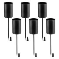 Candle Holders Advent Wreath Candle Sticks Candle Holder, Taper Candles with Skewer 6Pcs Black