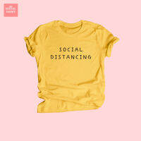 เสื้อยืดลาย Social Distancing เสื้อยืดลายคำพูด ไซส์ S - XXL