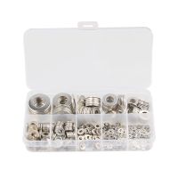 580pcs M2 M2.5 M3 M4 M5 M6 M8 M10 M12 304 Stainless Steel Flat Washer O Ring Set Adjusting Shim Plain Gasket Assortment Kit