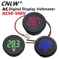 AC50-500V Round Voltmeter Digital Display Car Voltage Current Detector Tester Pane