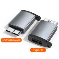 JERNG ตัวแปลงอะแดปเตอร์สำหรับแล็ปท็อป HDD Micro B ชนิด C ตัวเมีย Type C-C อะแดปเตอร์ USB3.0 USB C เป็น Micro B ขั้วต่อ OTG