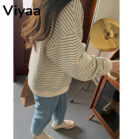 Viyaa เสื้อฮู้ด เสื้อแขนยาวอบอุ่น หลวมและสบาย เท่ ล้ำสมัย สไตล์ สบาย WWY2391BTD 38Z230919