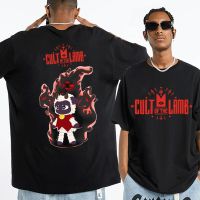 2023NewAnime Cartoon Game Cult of The Lamb Double Sided Graphic Tshirt Mens Harajuku Cotton Oversized T Shirt Short Sleeve Unisex Tops