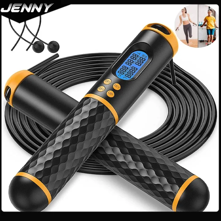 4a9JKffM Atuo Counting/Smart Steel Wire Jump Rope Manila Speed Skipping