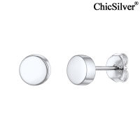 ChicSilver Dot Stud Earrings for Women Hypoallergenic 925 Sterling Silver Small Round Circle Geometric Earrings Jewelry Gift