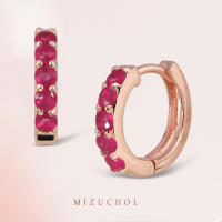 Mizuchol ต่างหู Fuchsia Bubbles Earrings พลอย Ruby