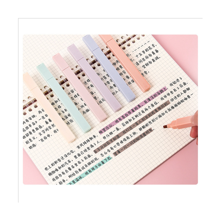 aesthetic-cute-highlighters-mild-assorted-colors-with-soft-chisel-tip-dry-fast-12-pcs