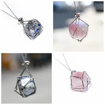 New Design Crystal Cage Necklace Holder Net Metal Chain Stone