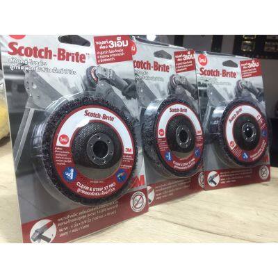 โปรโมชั่น+++ ลูกขัดลอกสี/สนิม Scotch-Brite ขนาด4นิ้ว*5/8นิ้ว (100มม.*16มม.) ราคาถูก เลื่อย ไฟฟ้า เลื่อย วงเดือน เลื่อย ฉลุ เลื่อย ตัด ไม้