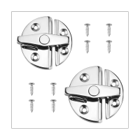 2Piece Boat Door Cabinet Hatch Round Turn Button Twist Catch Latch Marine Grade Stainless Steel 316 Boat Hinges Silver