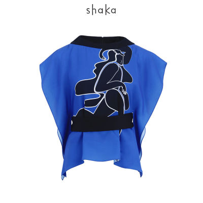 [Exclusive] Shaka - Lady Dance Scarf Cape Blouse เสื้อแขนกุด BL-A210718