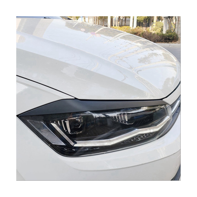 1Pair Front Headlight Eyelids Eyebrow Trim Sticker for VW Polo 2019-2022 Molding Lamp Eyebrow Strips Lid Cover