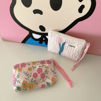 【CC】 Kawaii Floral Coin Purse Small Storage Makeup Handbags Wallet Organizer Card