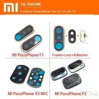 กล้องด้านหลังฝาครอบวงกลมเลนส์กระจกพร้อม Adhensive + กรอบสำหรับ Xiaomi F1 Poco F3 X3 Nfc/poco F3 F1 X3 NFC