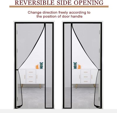 ม่านประตูแม่เหล็กแบบเปิดด้านข้างทำจากไฟเบอร์กลาสตาข่ายกันยุงตาข่ายกันยุงและแมลงขนาดพิเศษสำหรับหน้าร้อน
