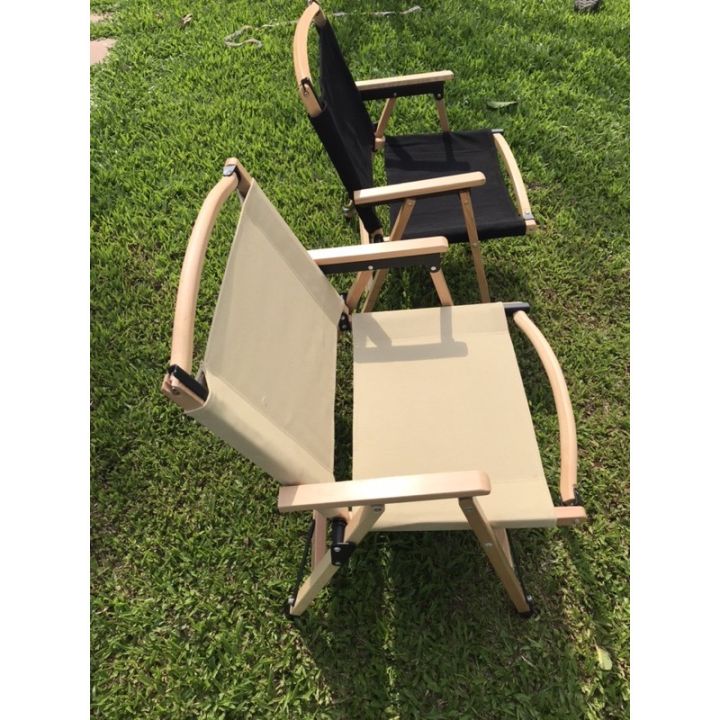 พร้อมส่งเก้าอี้แค้มป์ปิ้ง-folding-chair-เก้าอี้ไม้จริงพับได้งานเนียน-รีวิวแน่น-โครงไม้บีชผ้าแคนวาส-สินค้ามือ-1