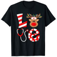 2023 NewChristmas พยาบาล Love NICU RN ER Santa Reindeer พยาบาลหมวก Elf เสื้อยืด Graphic Tee