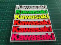 สติกเกอร์ KAWASAKI สำหรับแปะ ชิวหน้าKR SERPICO ขนาด14cm. เท่าของเดิม มี6สีให้เลือก ขาว แดง ส้ม เลม่อน เขียว ชมพู