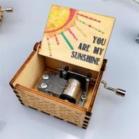 Fancy Music Box Boxwood Musical Box Decor Handicraft Ornamental Creative Sunshine Pattern Musical Box