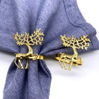 6pcs/set Christmas Napkin Rings Metal Napkin Rings Holder For Christmas Dinning Table Wedding Receptions Christmas Kitchen Decor