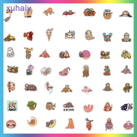 xuhaiy 100pcs CUTE sloth Animal Sticker สำหรับ DIY ขวดน้ำจักรยานสเก็ตบอร์ด