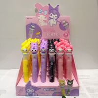 ปากกาเรืองแสงการ์ตูนล้อเลียนสองสีสะท้อนแสงน่ารักแบบใหม่สำหรับครอบครัว Sanrio ปากกาเครื่องเขียนสำหรับนักเรียนปากกาเรืองแสง