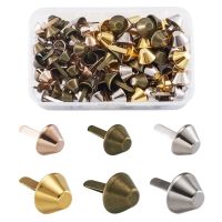 【CW】 120pcs/box Alloy Purse Handbag Feet Cone Studs Spike Nailheads Brad Embellishment Fastener Jewelry Findings