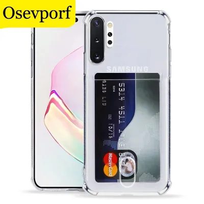 Clear Transparent Card Slot Case for Samsung S8 S9 S10 Lite S20 Ultra Shell Back Cover for Galaxy A71 5G A51 A21 A20E J4 J6 Capa