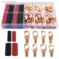 ℡ 80pcs copper battery terminal connector 40 battery cable end ring terminal connectors with 40 heat shrinkable tube assembly kit