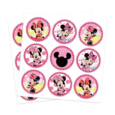 【CW】♕  90/180pcs Minnie Glass Bottle Label   Stick Wed Birthday Paste Stickers Packag