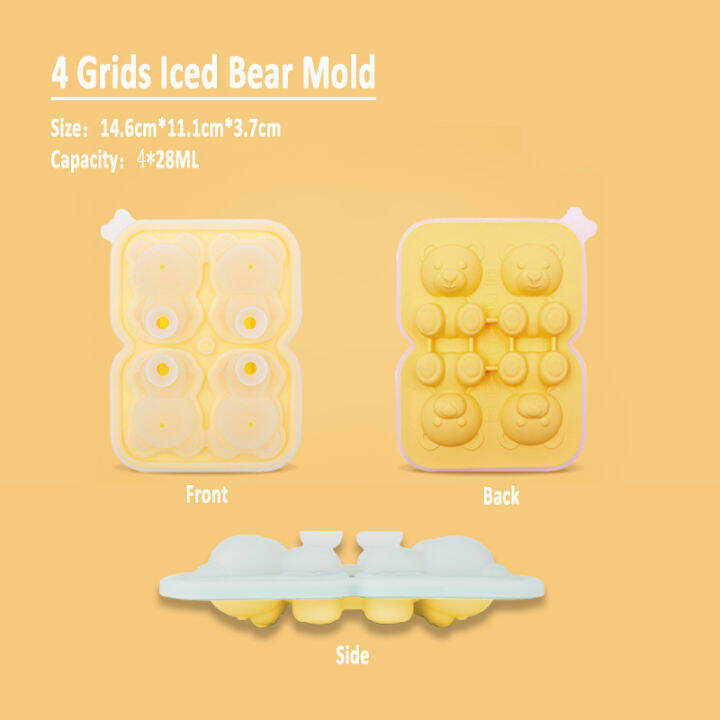 คลังสินค้าอำเภอ-bear-แม่พิมพ์น้ำแข็งถาดน้ำแข็ง3d-diy-เครื่องดื่มน้ำแข็งกาแฟน้ำผลไม้ค็อกเทลหมีแม่พิมพ์ซิลิโคน