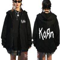 Korn เสื้อฮู้ดมีซิป Logo Huruf แนวร็อคแบบกอธิคของผู้ชายเสื้อแจ็คเก็ตเสื้อสเวตเชิ้ตแนวสตรีทแวร์แนวพังค์แนวสตรีทแวร์แนวเสื้อฮู้ดดี้มีซิปแนวสตรีทแบบกอธิคแนวสตรีทแวร์แนวสตรีทแวร์แนวพังก์แนววินเทจแนวสตรีทแบบ