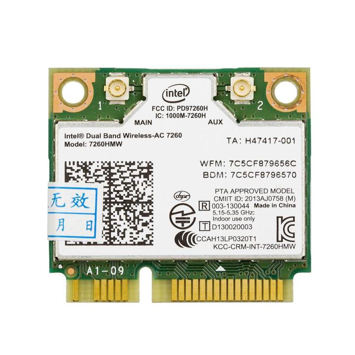 Intel Wifi Card AC7260 7260HMW 867Mbps Bluetooth 4.0 Dual Band 2.4GHz and 5GHz Wireless 802.11 Half Mini PCI-e Card | Lazada