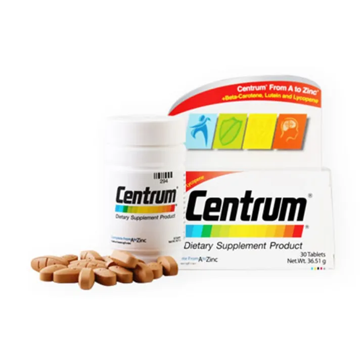 เซนทรัม Centrum MultiVitamin A to Zinc [90เม็ด] Centum วิตามินเอ วิตามิ