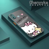 Chenyyka เคสปลอกสำหรับ Tecno Spark 6 Go Spark Go 2020 Spark Go 2021 เคสกรณีการ์ตูนน่ารักคิตตี้แมวฝ้าใสฮาร์ดโทรศัพท์ปลอกเด็กผู้หญิงกันกระแทกซิลิโคนเต็มปกหลังกล้องป้องกันกรณี