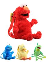 【CW】 45cm Sesame Street Plushie Elmo Cookie Big Soft Schoolbag for Kids