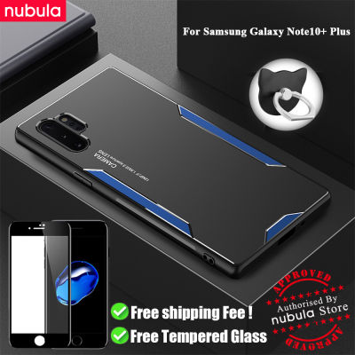 Nebula สำหรับ Samsung Galaxy Note10 + Plus (6.8นิ้ว) SM-N975ปลอกฟรี Tempered โลหะแก้วอะลูมินัมอัลลอยโทรศัพท์มือถือ Samsung Galaxy Note10 + Matte เคสหลัง Anti-Scratch ฝาครอบ Rind ขาตั้งชุดทำความสะอาดหน้าจอสำหรับ Samsung Galaxy Note10 + Plus