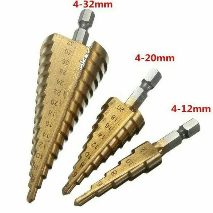 Titanium Coated Step Drill Bit Set With Automatic Ghana