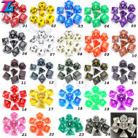 ขายส่ง 7 ชิ้น/ล็อตชุดลูกเต๋า Polyhedral D4,D6,D8,D10,D10%,D12,D20 อุปกรณ์เสริมที่มีสีสันสำหรับเกมกระดาน DNDGame, RPG 25 สี-Aluere