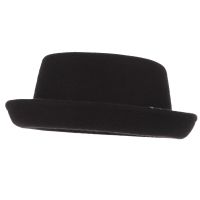 หมวกผ้าขนสัตว์ 100% ลาย Porkpie สีฟ้าสําหรับผู้ชาย/ผู้หญิง Fedora