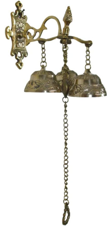INsideOUT Antique Style Shopkeepers Triple Bell ~ Brass Store Doorbell