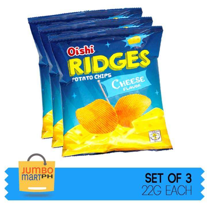 OISHI RIDGES POTATO CHIPS CHEESE FLAVOR 22G / SET OF 3 Lazada PH