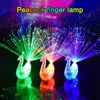 【CW】 Glowing Peacock Finger Lamp Night Market Toys LED Lights Stars Shine In The Dark Kids Luminous Decoration