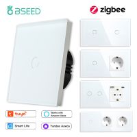 hot！【DT】 BSEED Zigbee 1/2/3Gang Wall Switches Tuya Socket USB Type-c Ports No Version