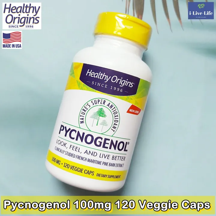 สารสกัดจากเปลือกสนฝรั่งเศส Pycnogenol 100 Mg 120 Veggie Caps -Healthy ...