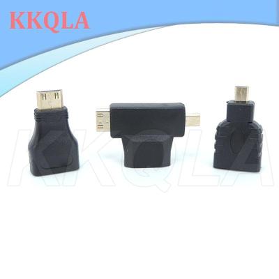 QKKQLA 3 types HDMI-compatible Mini Micro male to HDMI-compatible Female Adapter Converter Connector for HDTV Adapter Cable