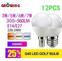 12pcs LED Bulb Lamps G45 E14 E27 AC220V 240V Light Bulb Real Power 7W 6WW 5W 3W Lampada Living Room Home LED Bombilla